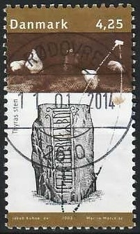 FRIMÆRKER DANMARK | 2003 - AFA 1363 - Kongernes Jelling - 4,25 Kr. Thyras sten - Pragt Stemplet 